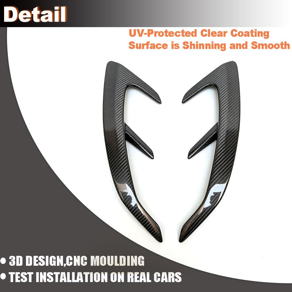Carbon Fiber Rear Bumper Spoiler Air Vent Trim Compatible with Mercedes Benz W217 C217 S63 AMG 2018-2023 Side Canard Car Body