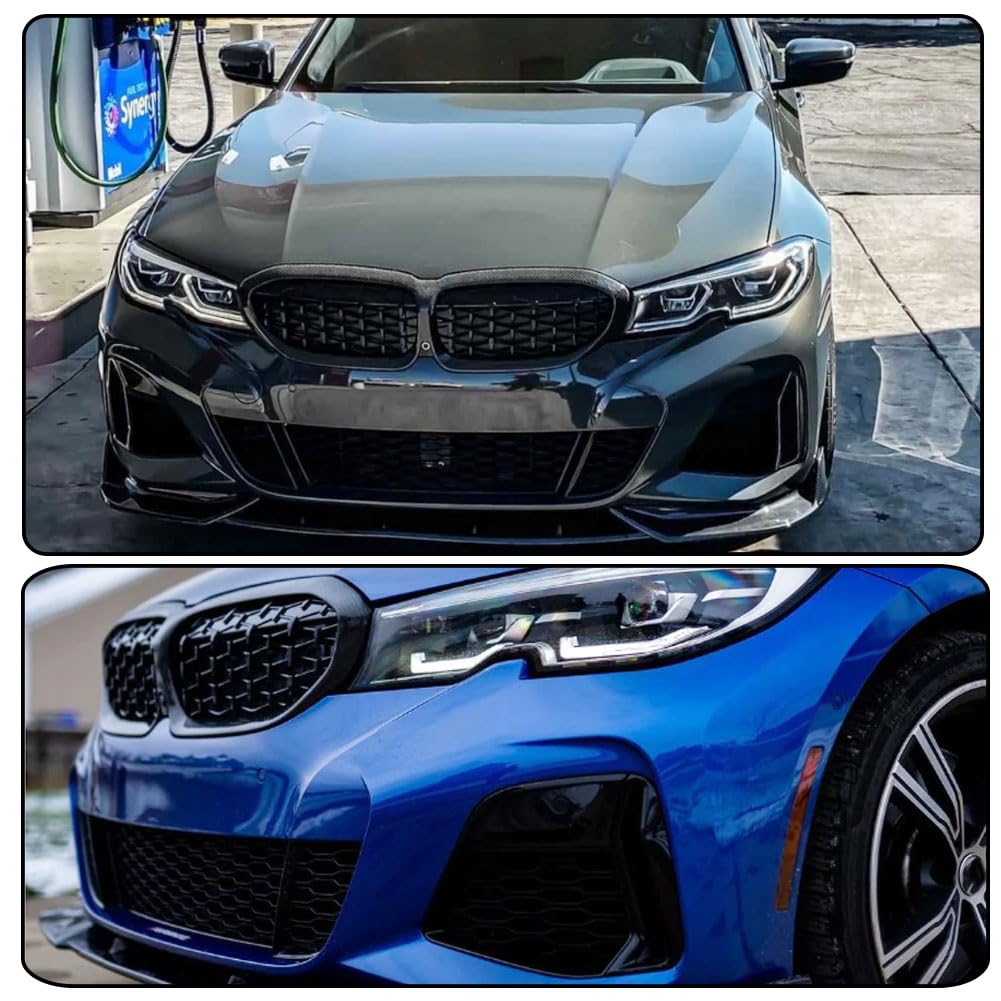 Real Carbon fiber Front Grill for BMW 3 Series G20 Sedan 330i M340i 2019-2022 Front Hood Grill Grille Cover Front Bumper Kidn