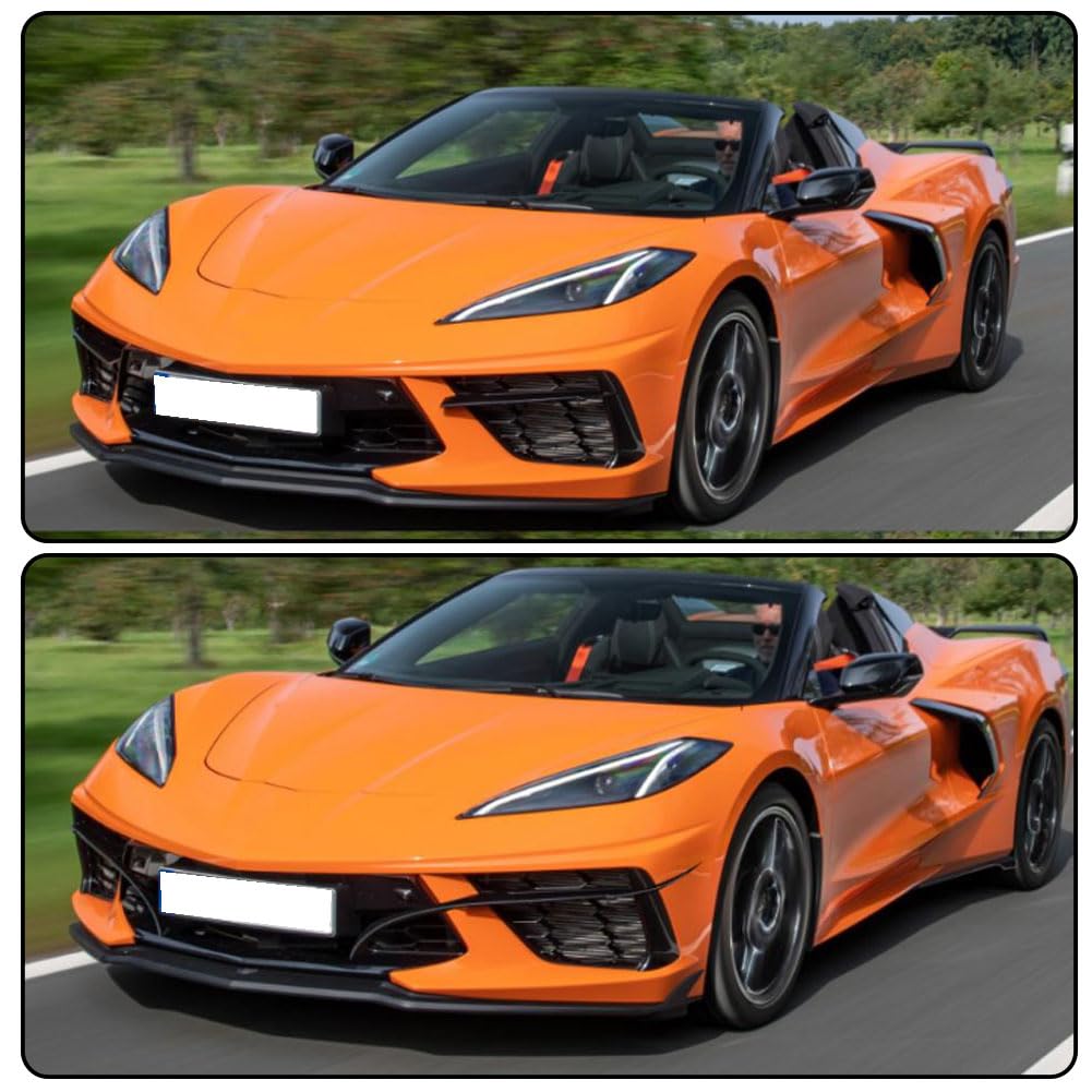 Gloss Black Front Bumper Lip for Chevrolet Corvette Stingray C8 2020-2024 | Fiberglass Front Chin Spoiler Splitter Protector 