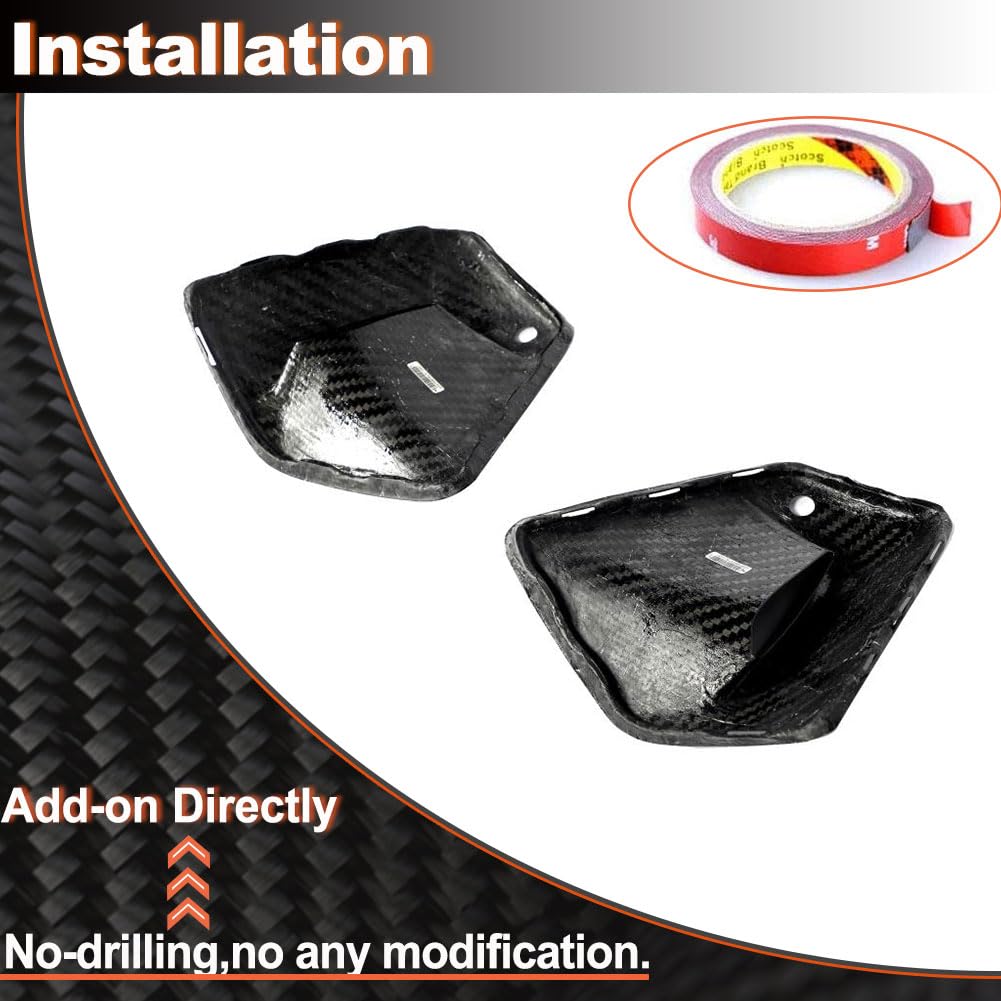 Dry Carbon Fiber Front Bumper Air Intake Vent Covers Compatible with BMW 5-Series I5 G60 530i 540i 2023-2025 Front Duct Trim 