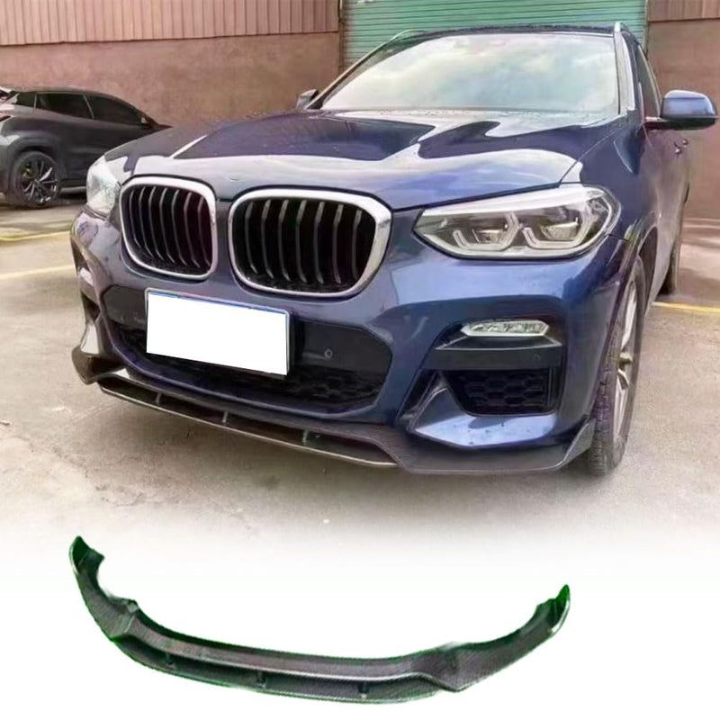 Carbon Fiber Front Lip Compatible with BMW X4 G02 M40i Sport Utility 4-Door 2019-2022 Front Bumper Lip Chin Spoiler Splitters