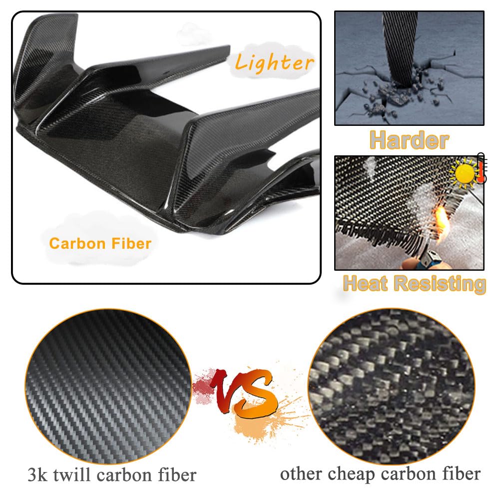 Carbon Fiber Rear Diffuser Compatible with BMW 6 Series F06 F12 F13 M6 2Door 4Door 2012-2018 Lower Bumper Lip Spoiler Body Ki
