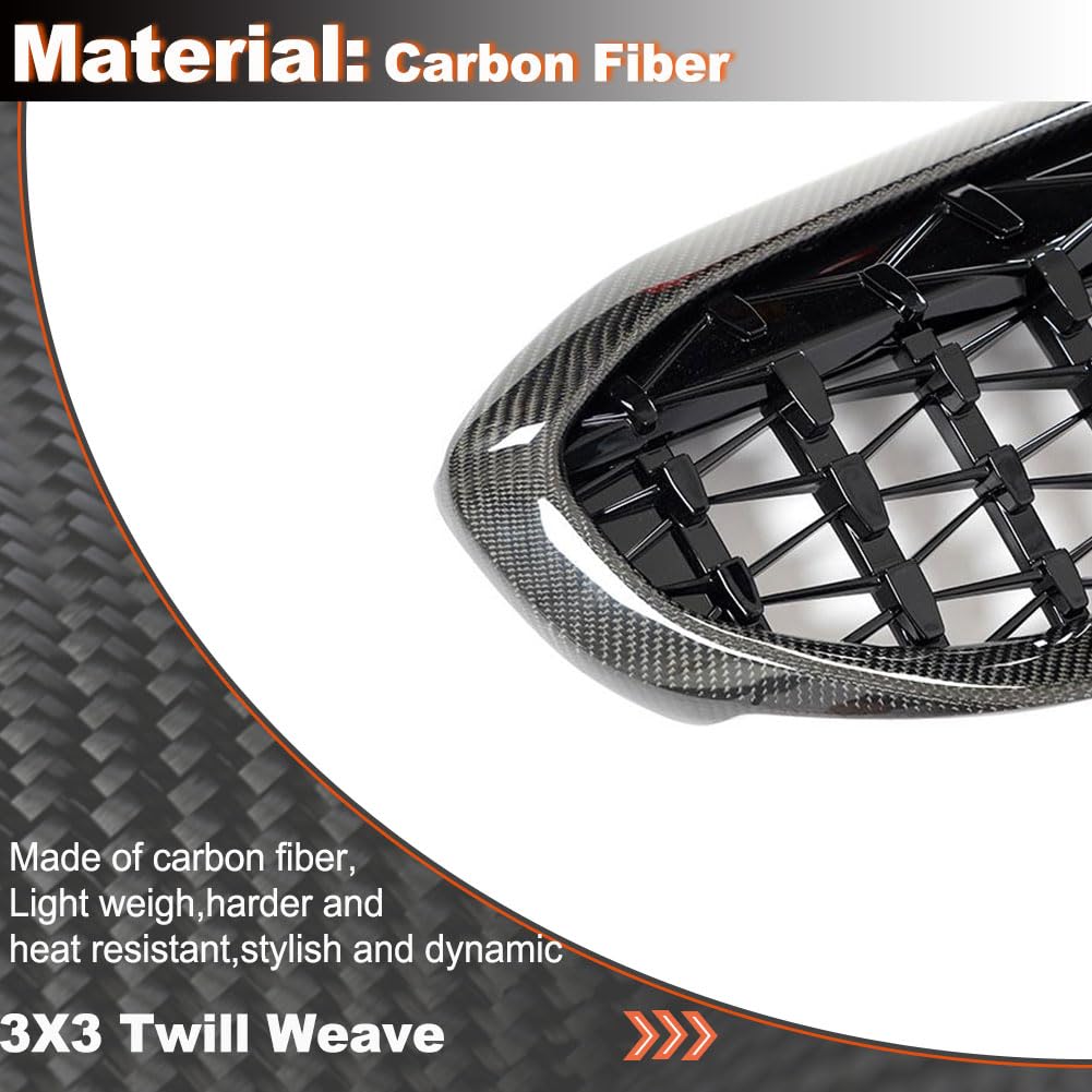 Real Carbon fiber Front Grill for BMW 3 Series G20 Sedan 330i M340i 2019-2022 Front Hood Grill Grille Cover Front Bumper Kidn