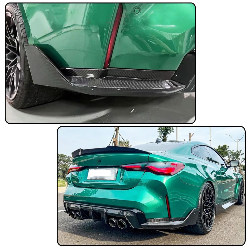 Rear Splitter for BMW 4 Series G82 M4 Coupe 2-Door 2021-2025 Dry Carbon Fiber Lower Bumper Lip Winglets Vents Cover Cupwings 