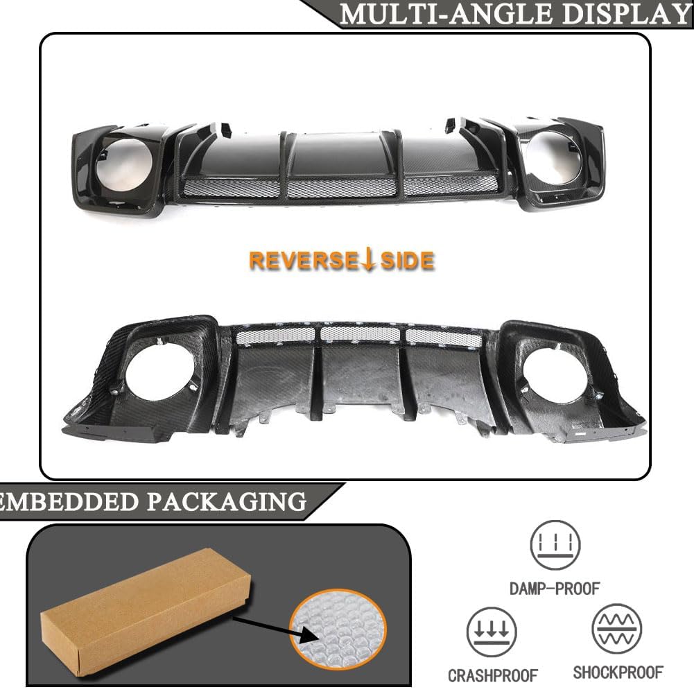 Dry Carbon Fiber Rear Bumper Diffuser for Audi R8 V10 2-Door 2022-2024 | Coupe Convertible Lower Spoiler Bumper Guard Body Ki