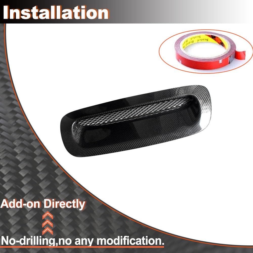 Real Carbon Fiber Front Hood Scoop Vents Compatible with BMW Mini Cooper S F56 2006-2013 Engine Hood Air Intake Vent Trim Ace