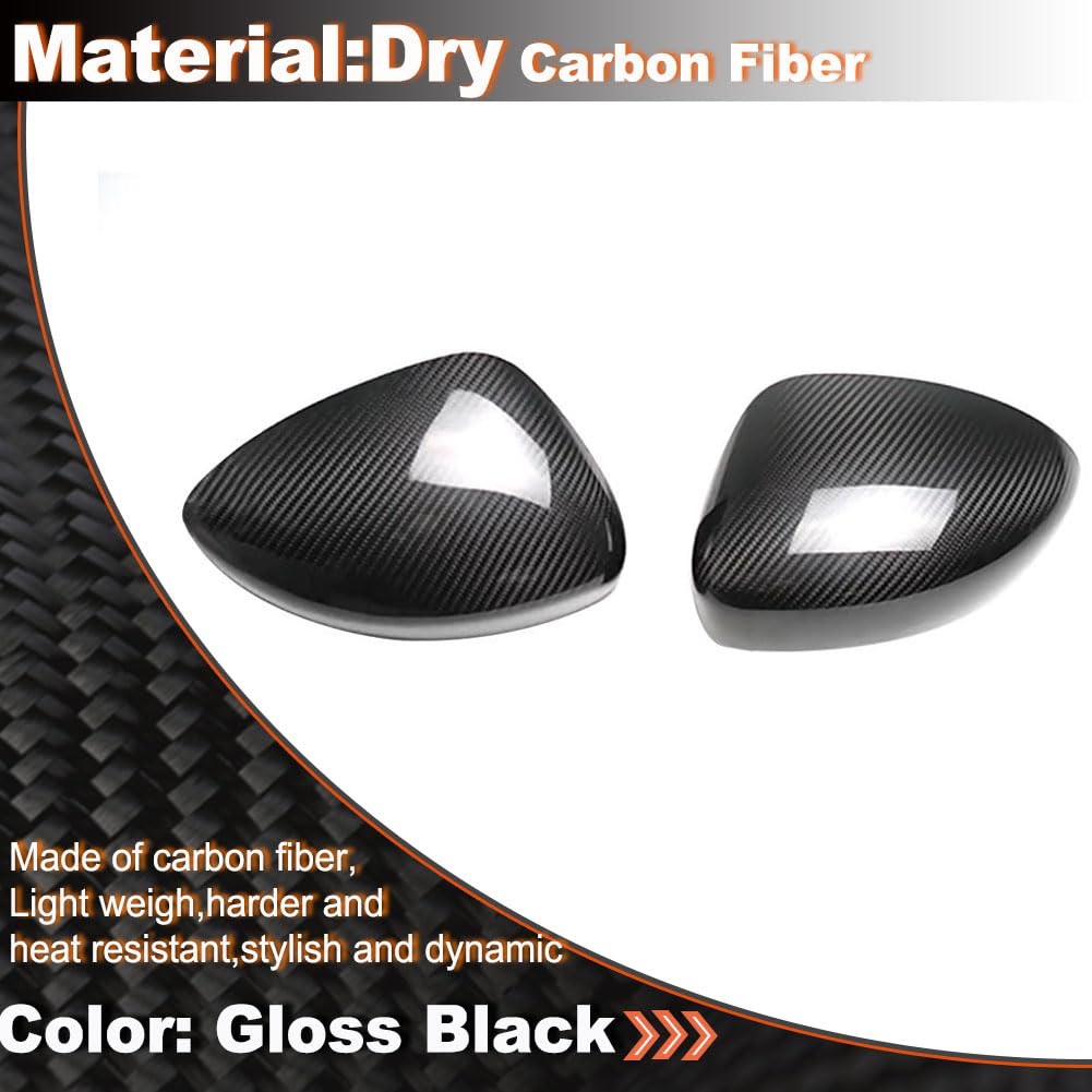 Dry Carbon Fiber Mirror Caps Compatible with Mazda MX-5 Miata MX5 2016-2024 Add on Style Side Rearview Mirror Cover Caps Exte