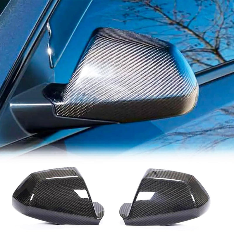 Real Carbon Fiber Mirror Cover Caps Compatible with Cadillac CTS Non-V Coupe 2009-2013 Side Wing Mirror Caps Add on Aftermark