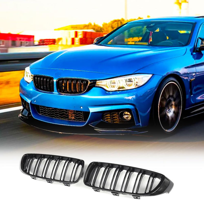 F32 Front Grille Compatible with BMW 4 Series F32 F33 F36/M3 F80/M4 F82 F83 2014-2019 ABS Auto Bumper Kidney Grill Cover Body