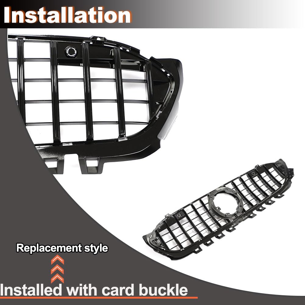 W177 Front Grille Compatible with Mercedes-Benz A Class W177 A200 A220 A250 2019-2020 ABS Auto Bumper Kidney Grill Cover Body