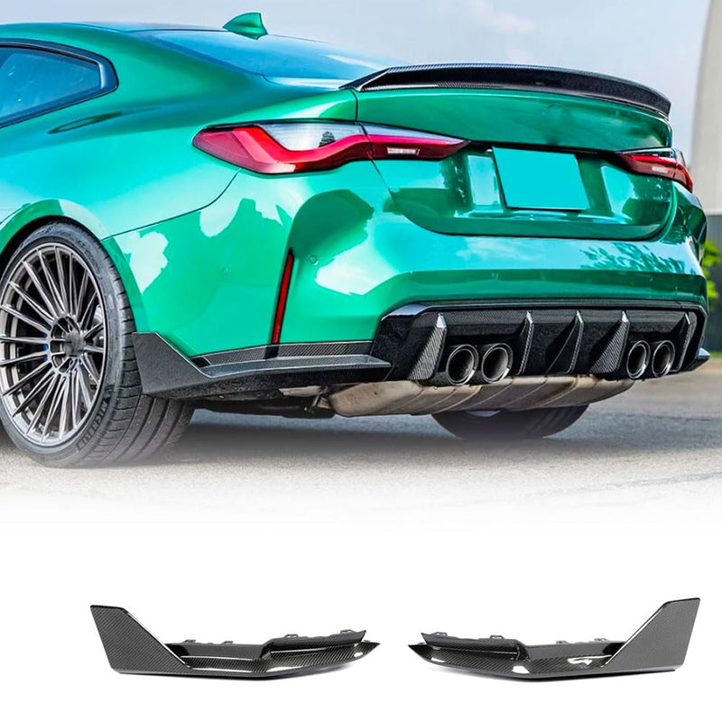Rear Splitter for BMW 4 Series G82 M4 Coupe 2-Door 2021-2025 Dry Carbon Fiber Lower Bumper Lip Winglets Vents Cover Cupwings 