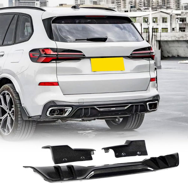 Real Carbon Fiber Rear Bumper Diffuser Fits for BMW X5 G05 M Sport LCI 2024-2026 Lower Bumper Lip Spoiler Body Kit Factory Ou