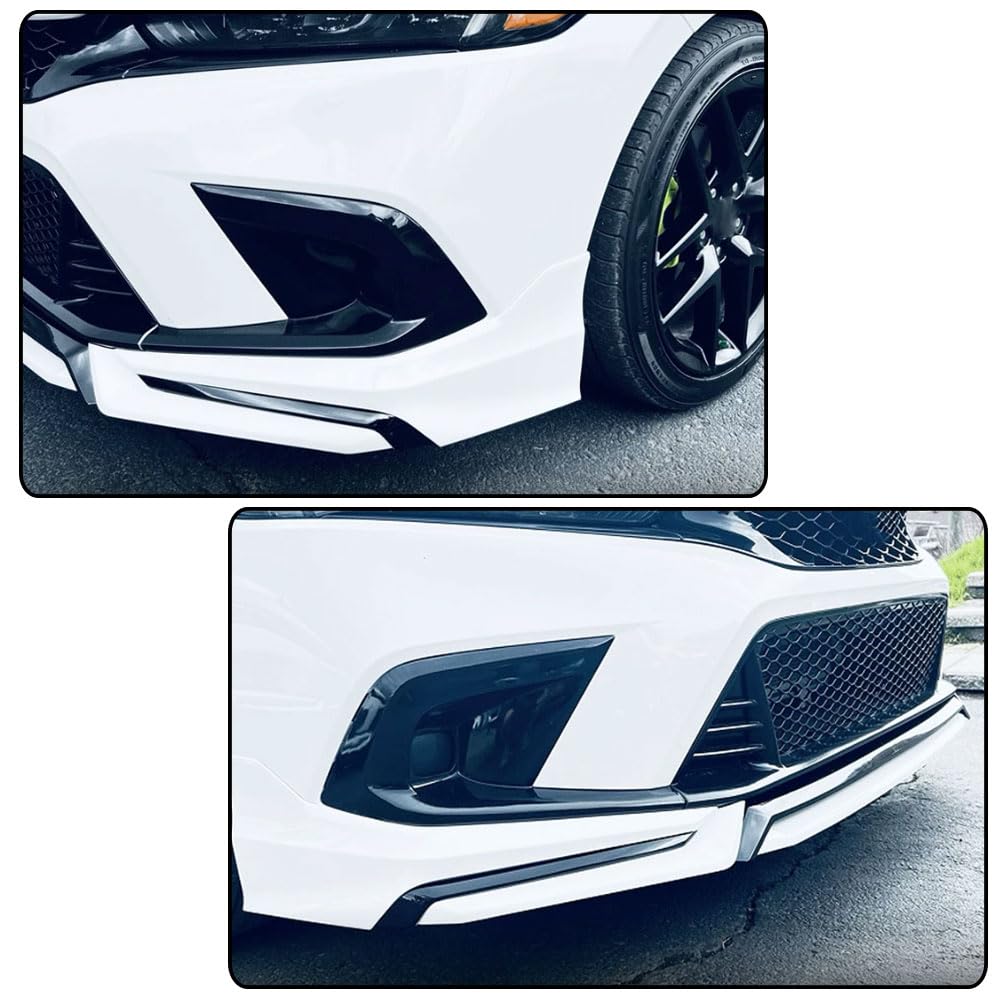 Front Lip Spoiler for Honda Civic 11th Sedan Hatch 2022-2024 White Pearl | 2022 2023 2024 Lower Chin Bumper Spoiler Splitter 