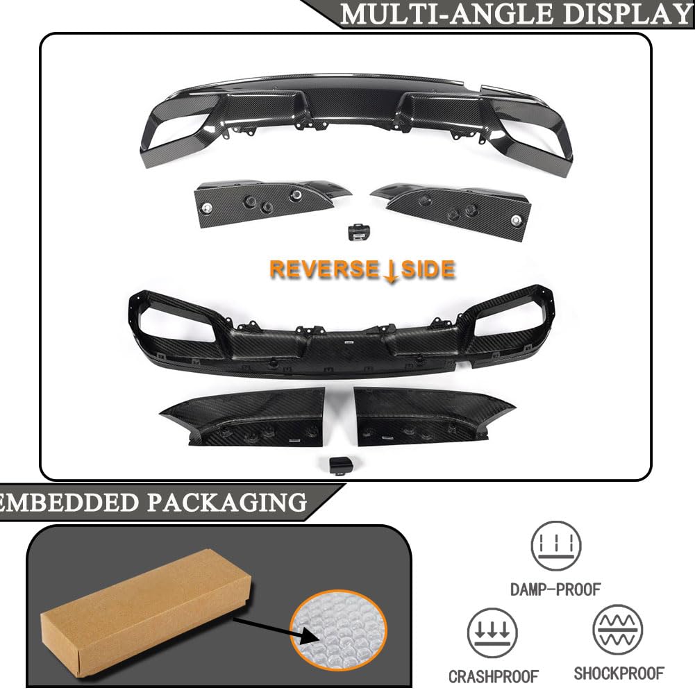 Carbon Fiber Rear Bumper Diffuser Compatible with BMW X6M F96 2023-2024 Lower Bumper Lip Diffuser Body Kit Factory Outlet