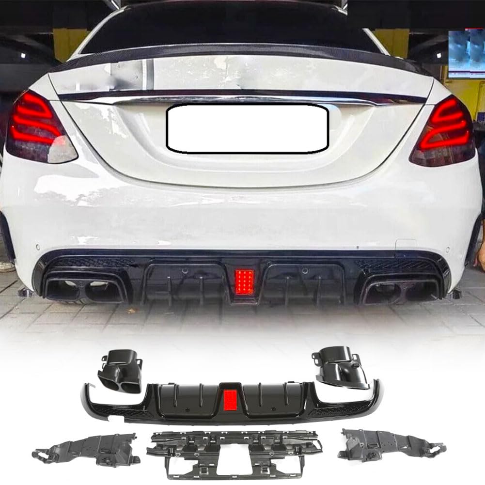Rear Diffuser for Mercedes Benz C Class W205 C300 C350 C400 Sport C43 C63 AMG Sedan 2015-2021 PP Under Bumper Chin Diffuser L