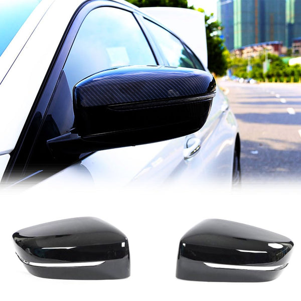 Mirror Cover fits for BMW 5 Series G30 520i 530i 540i M550i Sedan 2017-2019 Gloss Black ABS Replacement Rearview Side Rearvie