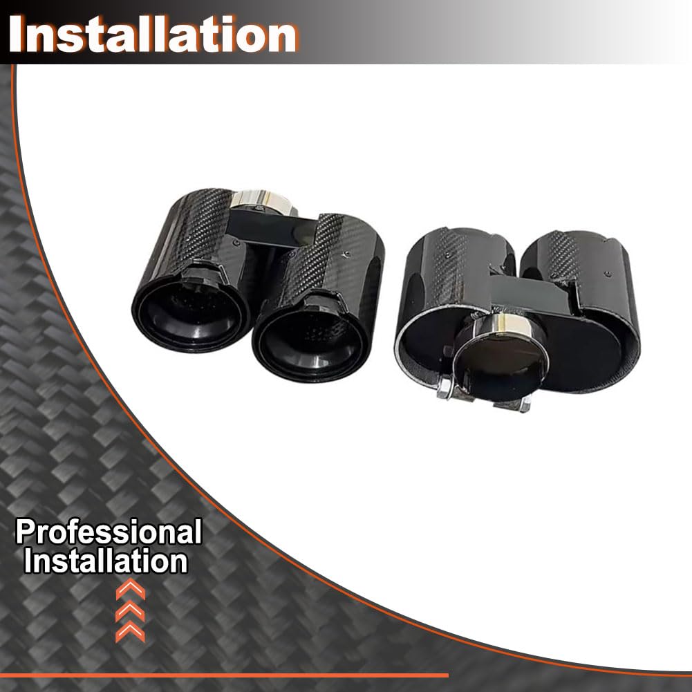 Carbon Fiber Exhaust Pipe Fits for BMW G22 G26 425i 430i 2022-2024 Stainless Steel Rear Exhaust Muffler Pipes Tip Four Outlet