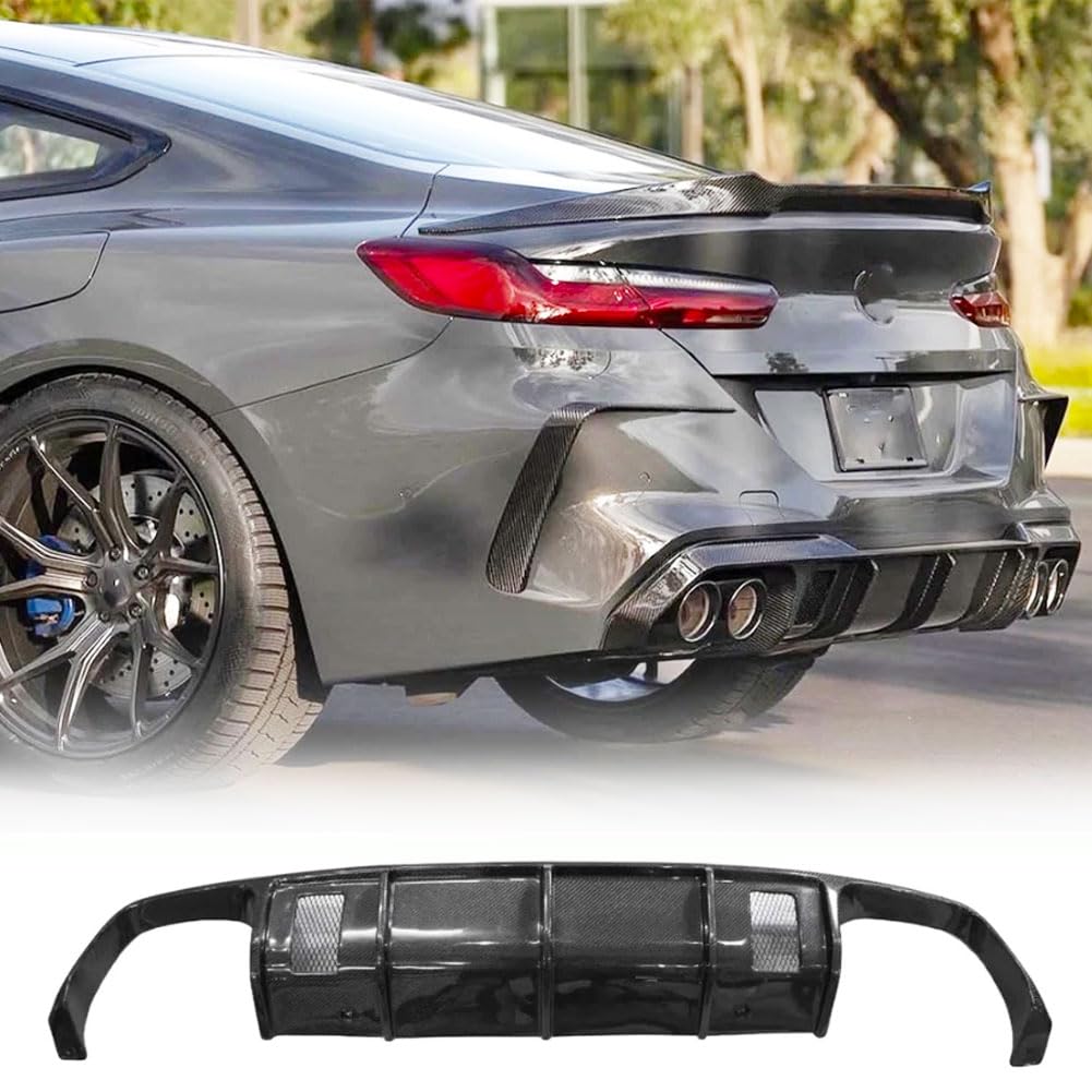 Carbon Fiber Rear Bumper Diffuser for BMW M8 F91 F92 2Door 2020-2025 | 8 Series Lower Spoiler Bumper Guard Body Kit Lightweig