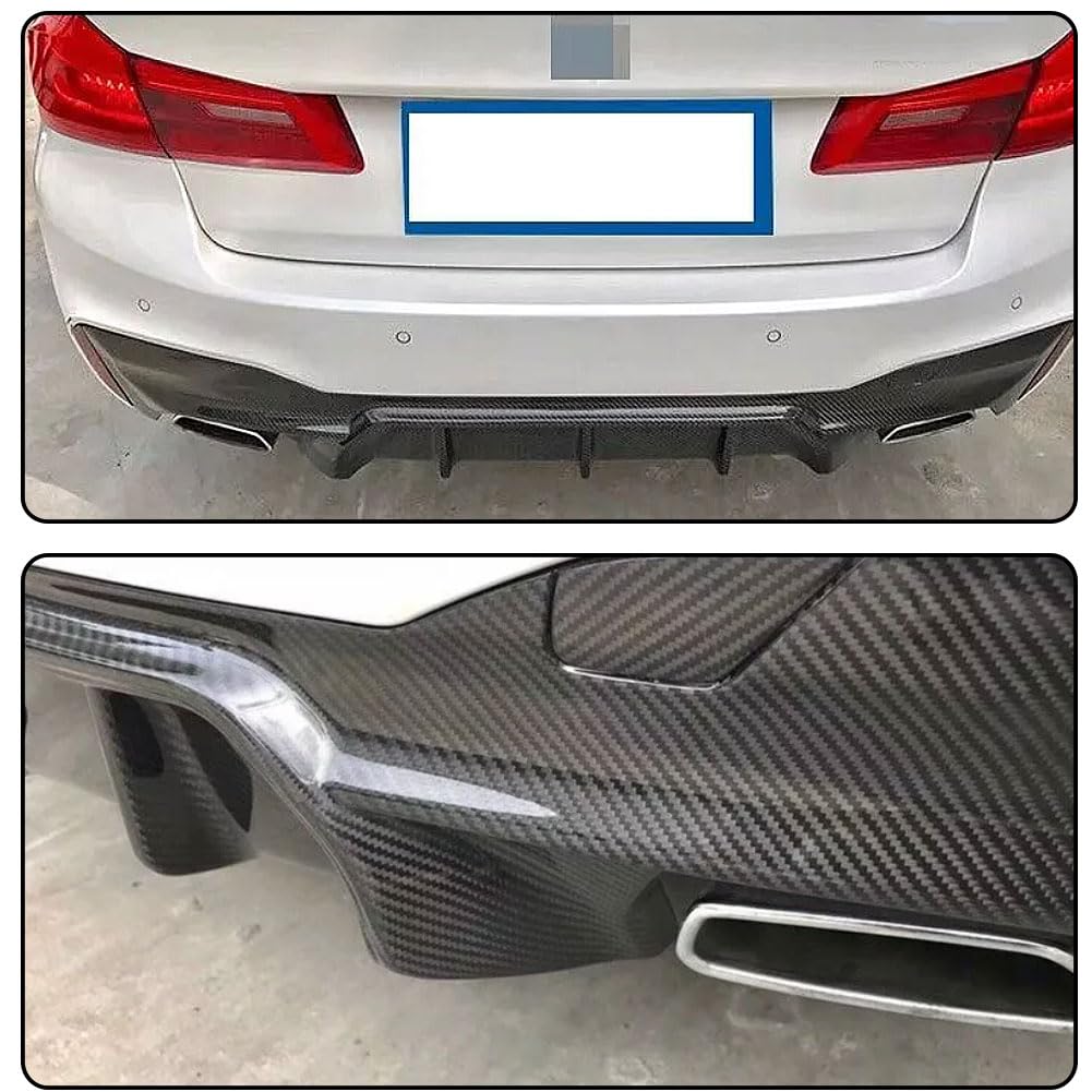 Carbon Fiber Rear Diffuser for BMW 5 Series G30 G38 M Sport 2018-2023 520i 530i 540i M Packet Auto Upper Bumper Lip Spoiler B