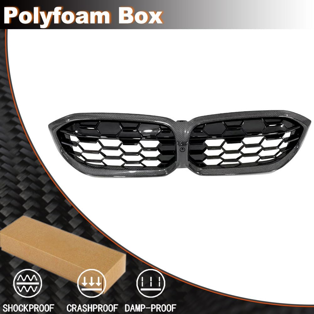 Real Carbon fiber Front Grill for BMW 3 Series G20 Sedan 320i 330iLCI 2023-2025 Front Hood Grill Grille Cover Front Bumper Ki