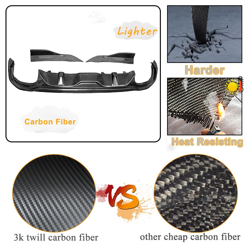 Carbon Fiber Rear Diffuser Compatible with BMW 4 Series G26 430i 440i 2020-2026 Gran Coupe Lower Rear Bumper Diffuser Lip Spo
