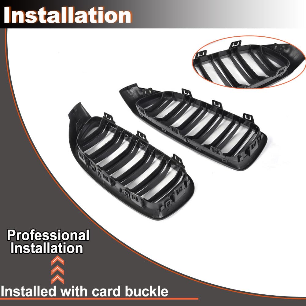 F32 Front Grille Compatible with BMW 4 Series F32 F33 F36/M3 F80/M4 F82 F83 2014-2019 ABS Auto Bumper Kidney Grill Cover Body