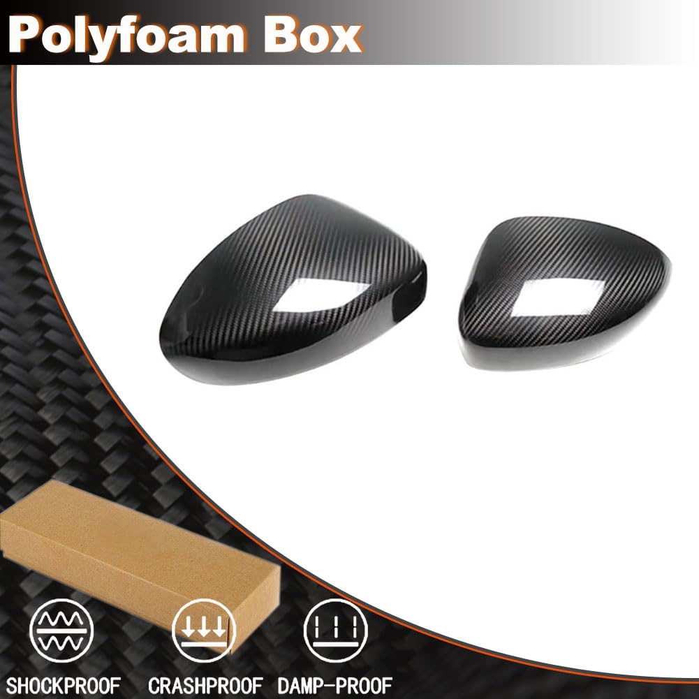 Dry Carbon Fiber Mirror Caps Compatible with Mazda MX-5 Miata MX5 2016-2024 Add on Style Side Rearview Mirror Cover Caps Exte