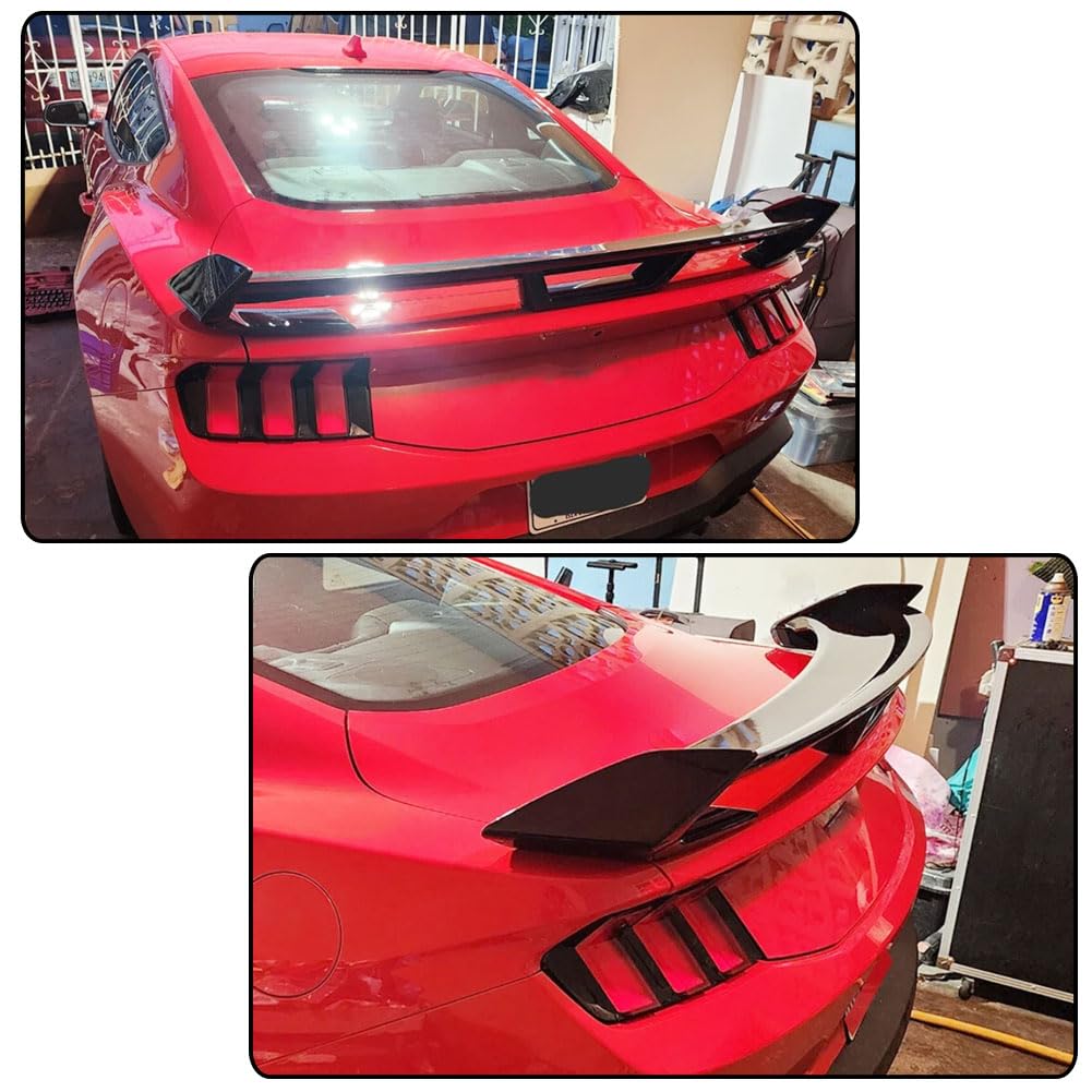Gloss Black Trunk Spoiler Compatible with Ford Mustang Dark Horse 2024 2025 Rear Boot Lid Highkick Wing Lip Factory Outlet