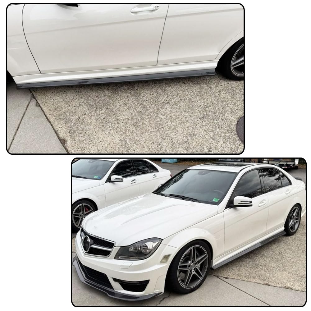 Carbon Fiber Side Skirts for Mercedes Benz W204 C63 AMG Sedan2008-2014 | Car Body Side Skirt Extensions Panel Anti Scratch Sp