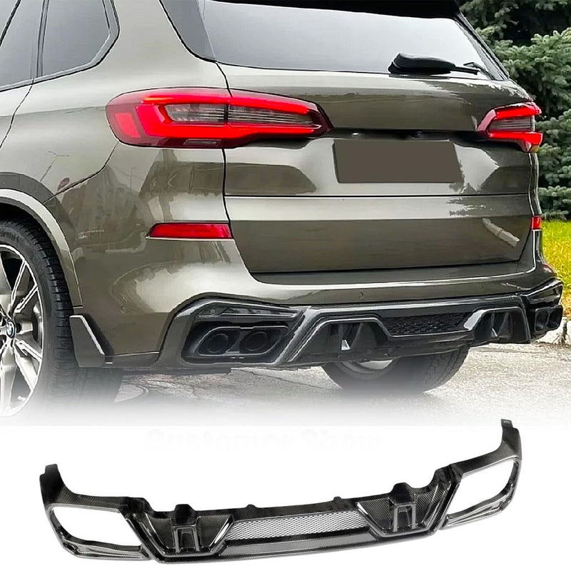 G05 Carbon Fiber Rear Diffuser for BMW X5 G05 M Sport 2019-2024 | Rear Bumper Lip Apron Lower Diffuser Splitters Canard Prote