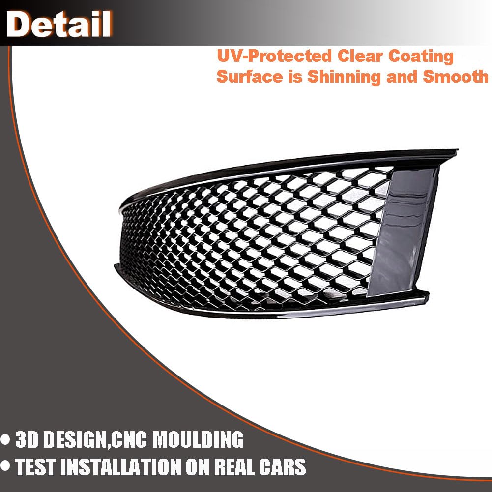 MCARCAR KITGloss Black Front Hood Grill Grille Cover Compatible with Infiniti G37 2008-2013 Coupe 2Door Replacement Conversio
