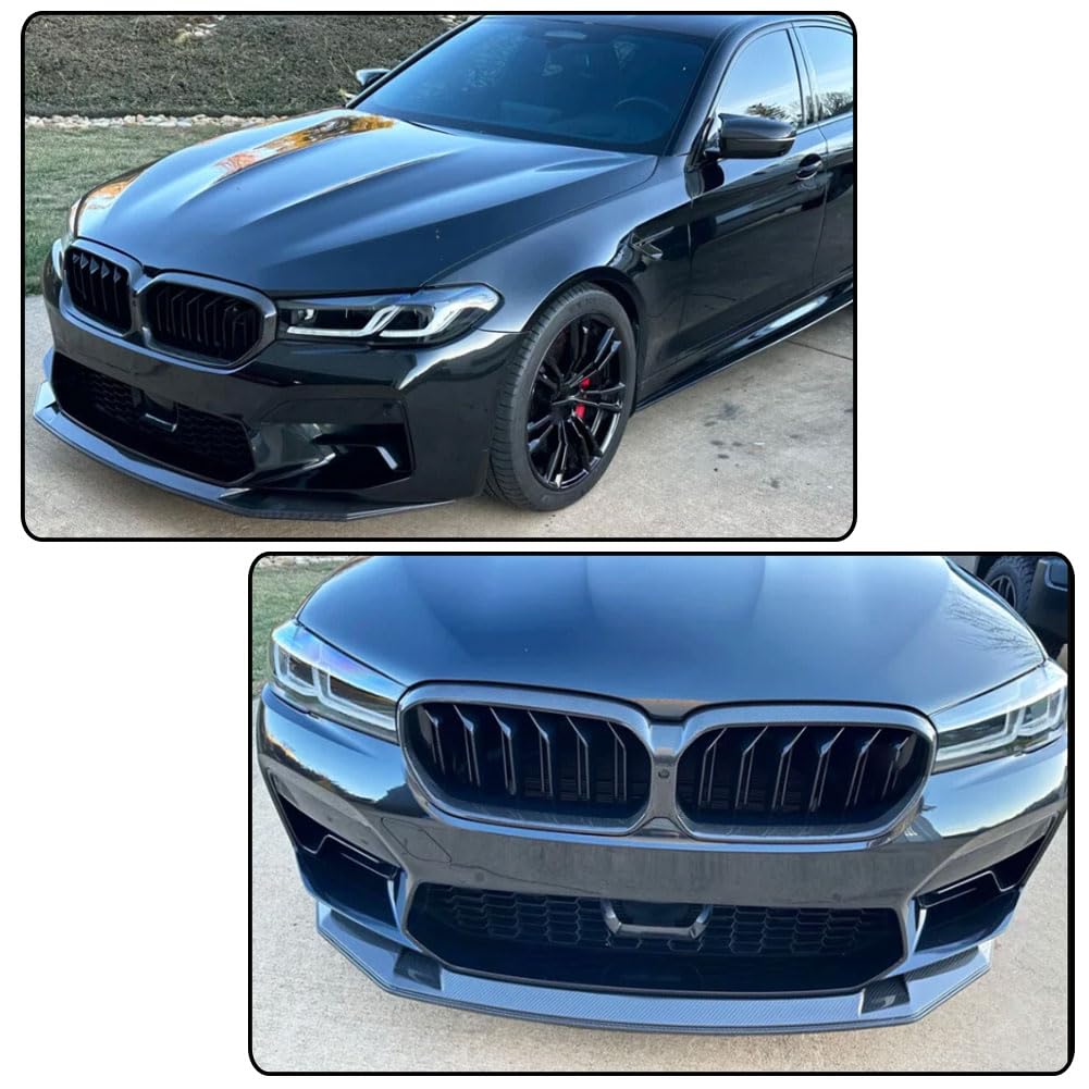 Matte Black Front Bumper Lip Splitters for BMW 5 Series F90 M5 2018-2020 | Fiberglass Front Chin Spoiler Splitter Protector A