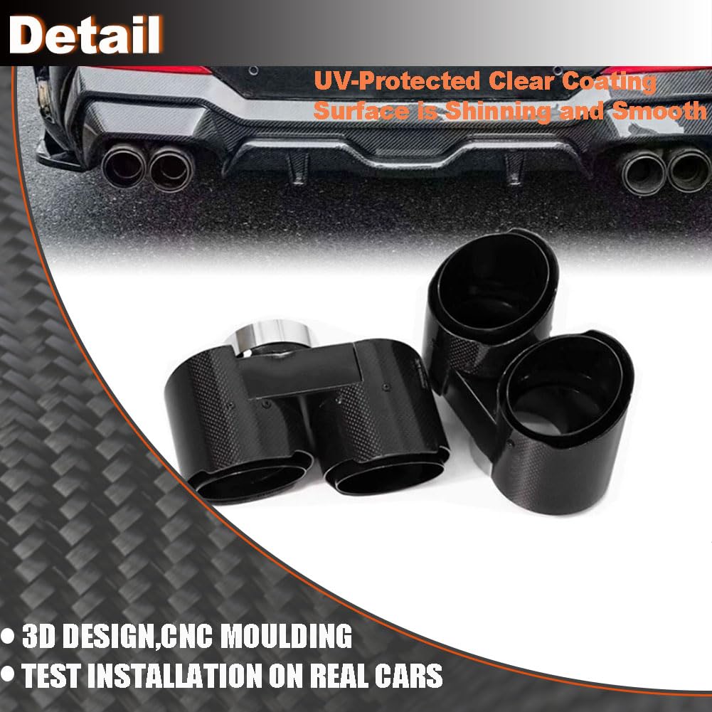 Carbon Fiber Exhaust Pipe Fits for BMW G22 G26 425i 430i 2022-2024 Stainless Steel Rear Exhaust Muffler Pipes Tip Four Outlet
