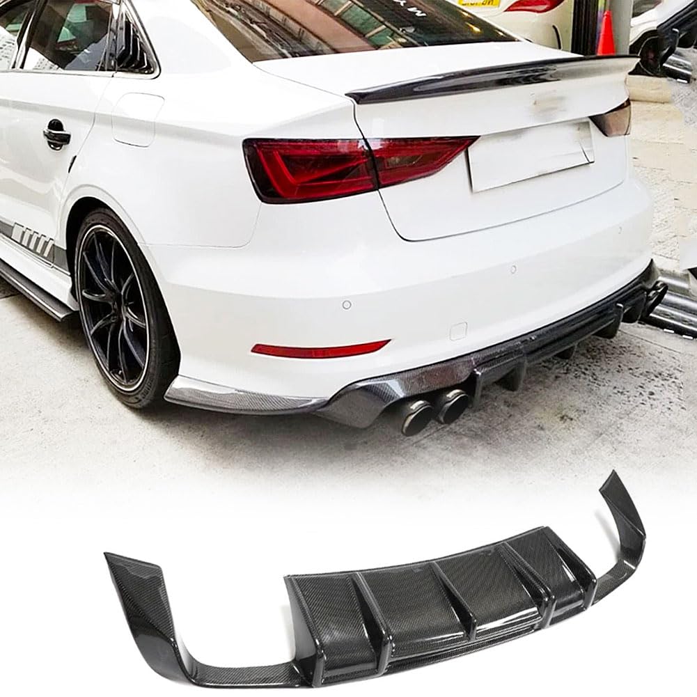 S3 Carbon Fiber Rear Diffuser for Audi A3 Sline S3 Sedan 2013-2016 | Lower Bumper Lip Spoiler Body Kit Factory Outlet(Not for