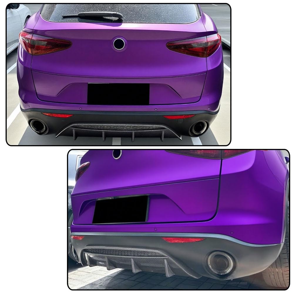 Carbo Look Rear Diffuser for Alfa Romeo Stelvio Sport Utility 2017-2023 ABS Lower Bumper Lip Spoiler Body Kit Factory Outlet
