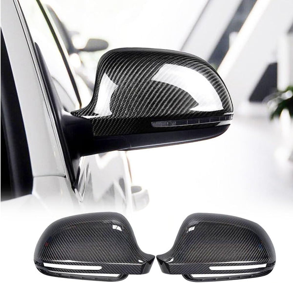 Carbon Fiber Mirror Cover Caps for Audi A3 S3 A4 B8 S4 RS4 2008-2010 A5 S5 8T 2007-2009 Q3 2011+ Rearview Side Rearview Mirro