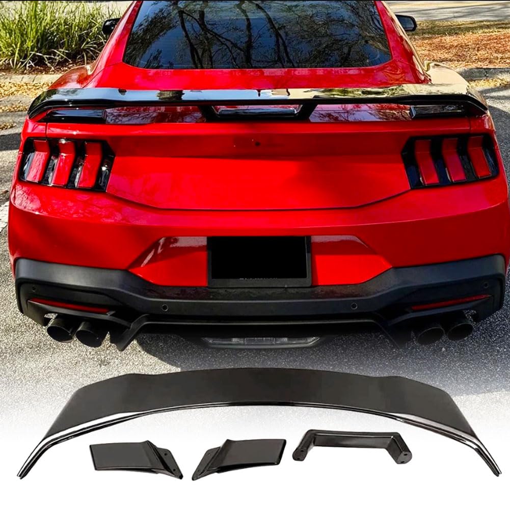Gloss Black Rear Spoiler for Ford Mustang S650/ GT/Ecoboost/ 2024-2026 | Dark horse Trunk Duck Spoiler Wing
