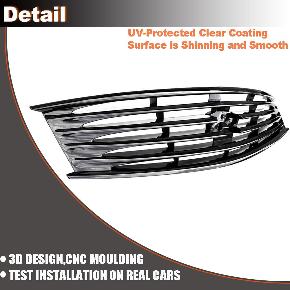 Gloss Black Front Bumper Grille Grill Compatible with Infiniti G37 2 Door Coupe 2009-2013/Q60 2-Door Coupe 2014-2015 Front Ki