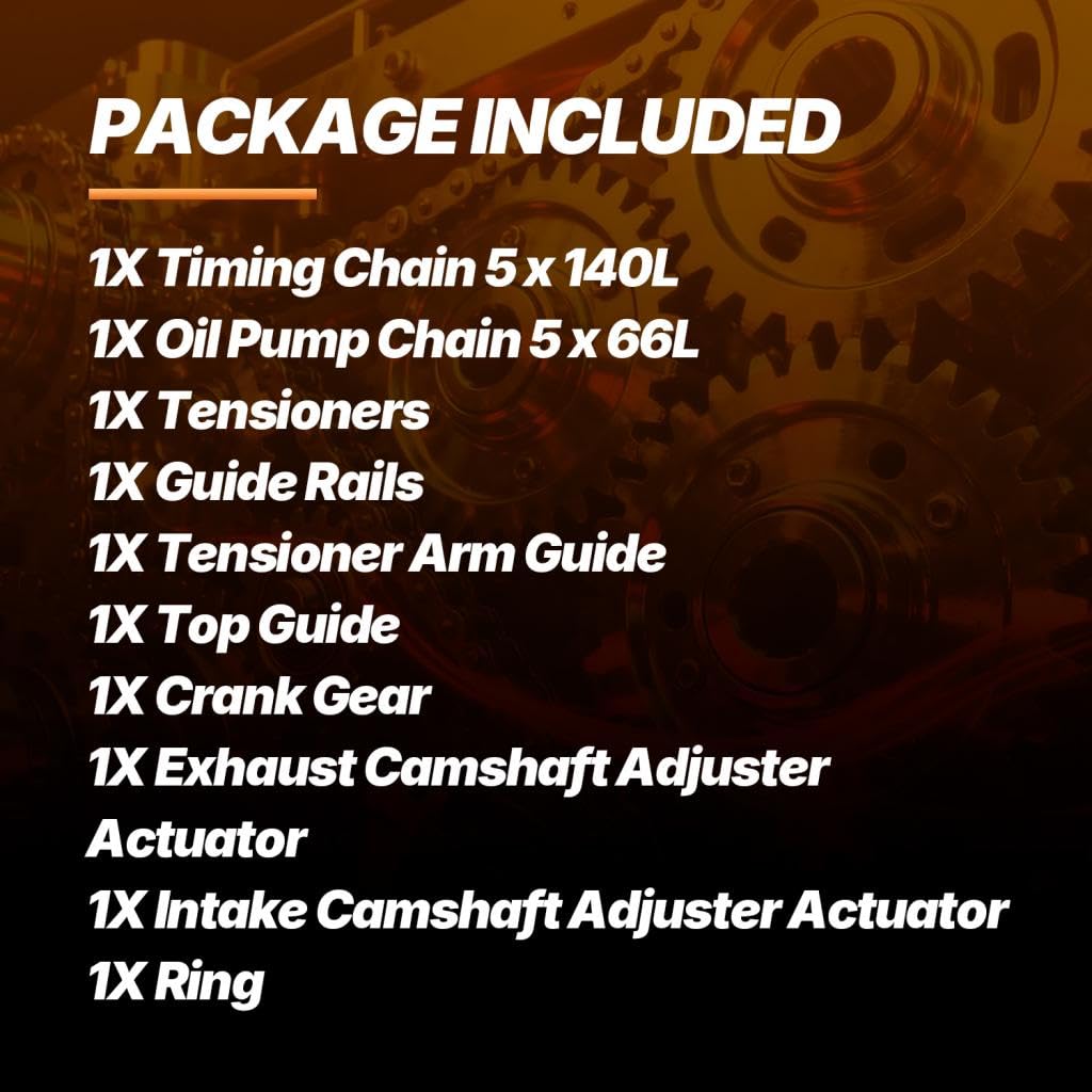 Timing Chain Kit with Tensioner Crank Gear Guide Rail Compatible with Mercedes Benz CLA250 E250 GLK200 E200 C300 Engine Time 
