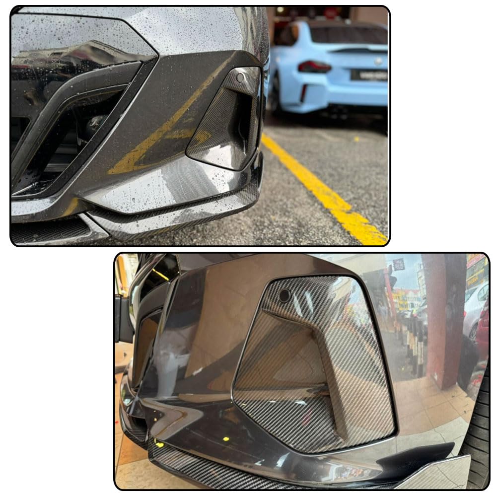 Dry Carbon Fiber Front Bumper Air Intake Vent Covers Compatible with BMW 5-Series I5 G60 530i 540i 2023-2025 Front Duct Trim 