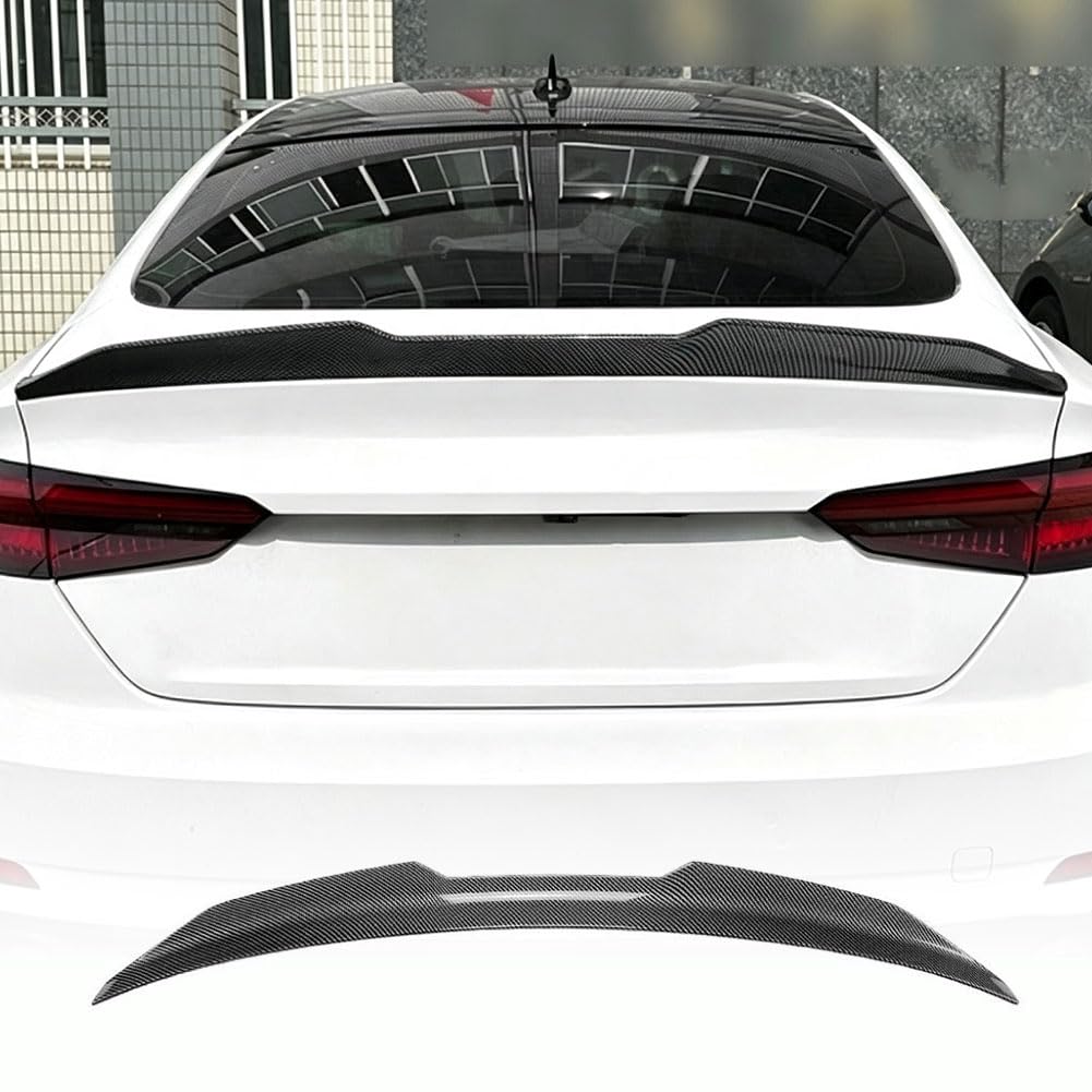 Carbon Look Trunk Spoiler for Audi A5 F5 Sportback 4-Door 2017-2024 | PSM-Style Rear Lip Wing ABS With Carbon Fiber Pattern E