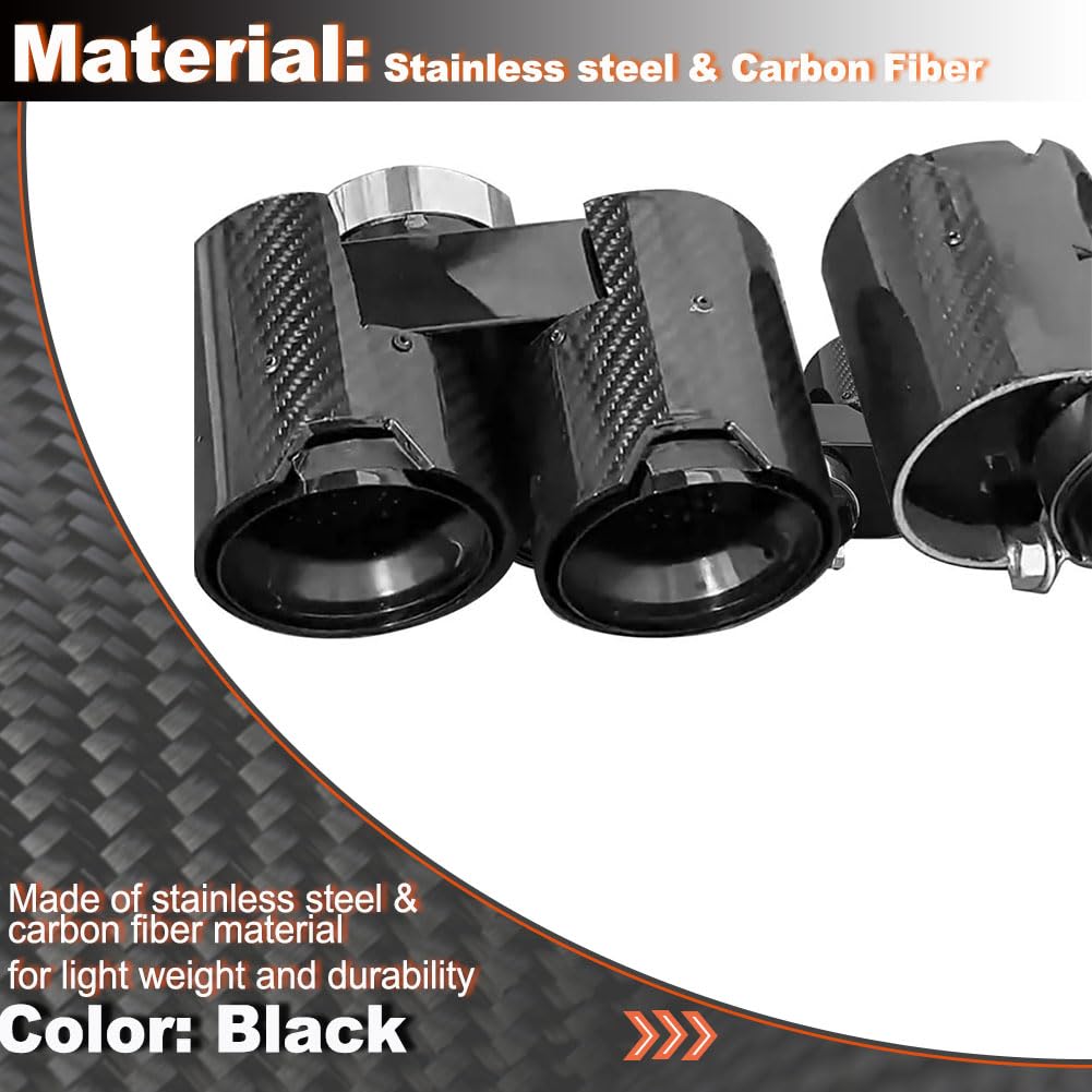 Carbon Fiber Exhaust Pipe Fits for BMW G22 G26 425i 430i 2022-2024 Stainless Steel Rear Exhaust Muffler Pipes Tip Four Outlet