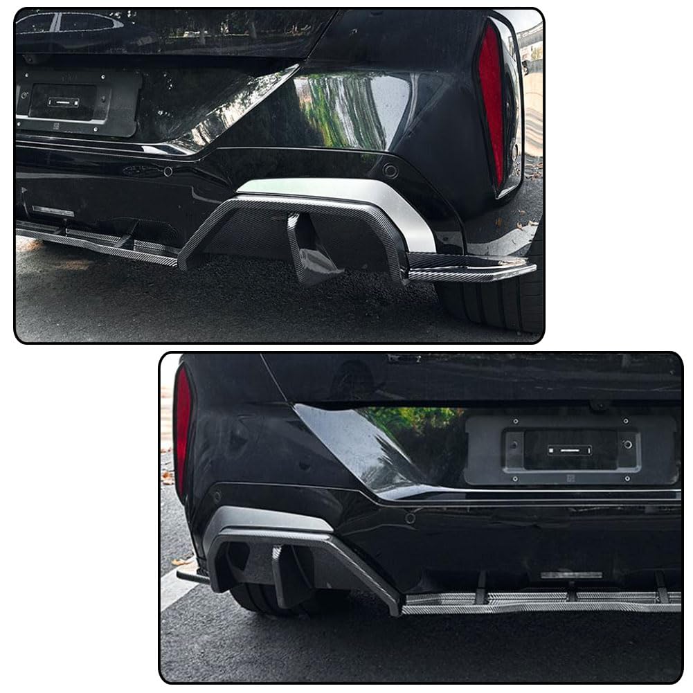 Carbon Pattern Rear Bumper Diffuser Compatible with BMW X3 G45 G48 M Sport 2025 2026 ABS Lower Bumper Lip Spoiler Body Kit Fa