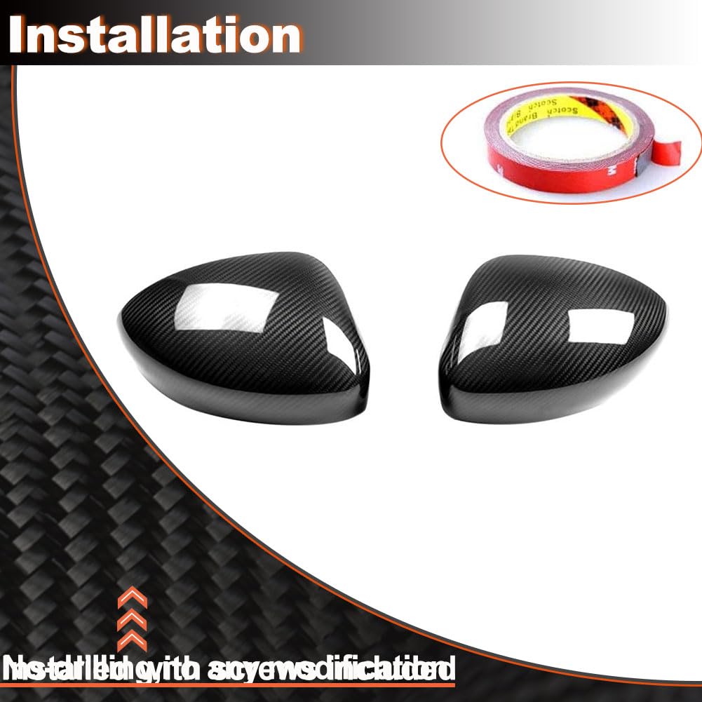 Dry Carbon Fiber Mirror Caps Compatible with Mazda MX-5 Miata MX5 2016-2024 Add on Style Side Rearview Mirror Cover Caps Exte