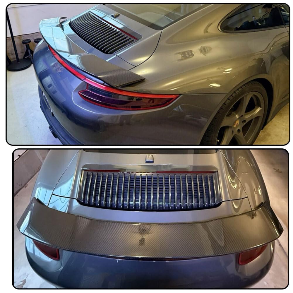 911 Carbon Fiber Rear Trunk Spoiler for Porsche 911 991.1 991.2 2012-2018 | High Kick Rear Wing Lip Easy Install No Drilling 