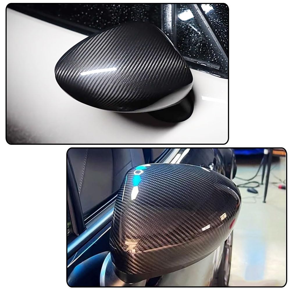 Dry Carbon Fiber Mirror Caps Compatible with Mazda MX-5 Miata MX5 2016-2024 Add on Style Side Rearview Mirror Cover Caps Exte