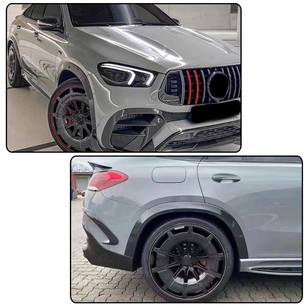Carbon Fiber Side Wheel Arch Flares Compatible with Mercedes-Benz GLE63 AMG 4Matic+ Coupe Sport Utility 4-Door 2020-2024 Car 