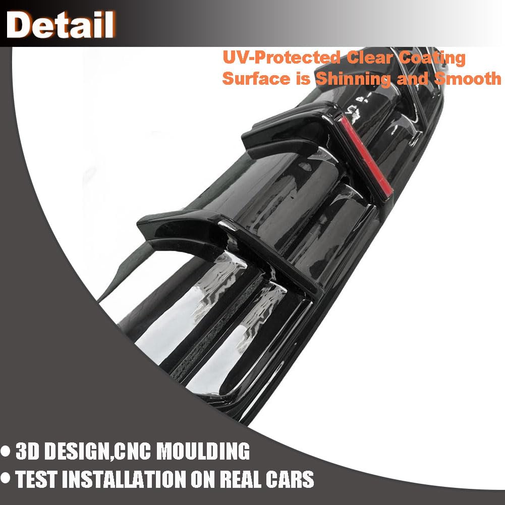 Rear Bumper Diffuser Lip with LED Fits for Audi A4 S4 B9.5 4-Door 2021+ Rear Diffuser Body Kits