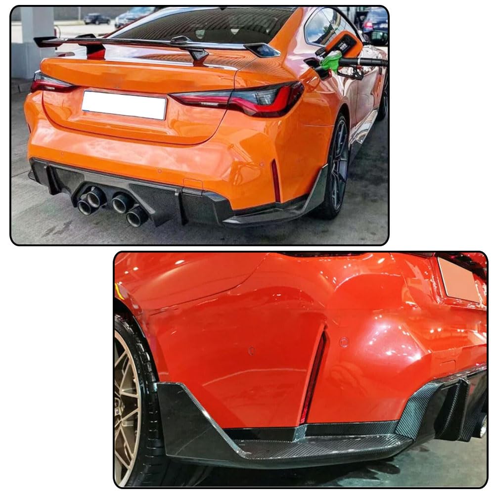 Rear Splitter for BMW 4 Series G82 M4 Coupe 2-Door 2021-2025 Dry Carbon Fiber Lower Bumper Lip Winglets Vents Cover Cupwings 