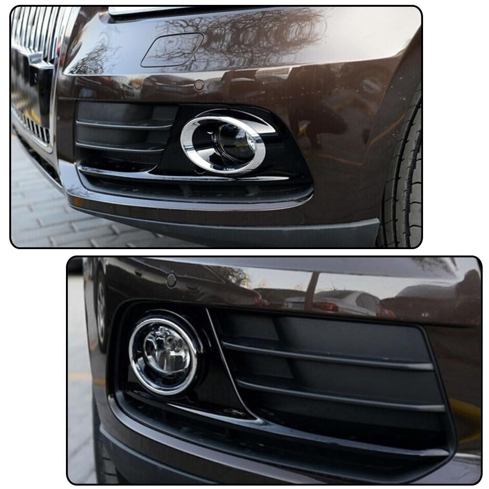 Gloss Black Fog Light Cover Trim Compatible with Audi Q5 2013-2015 ABS Gloss Black Front Bumper Chrome Lower Grille Car Acces